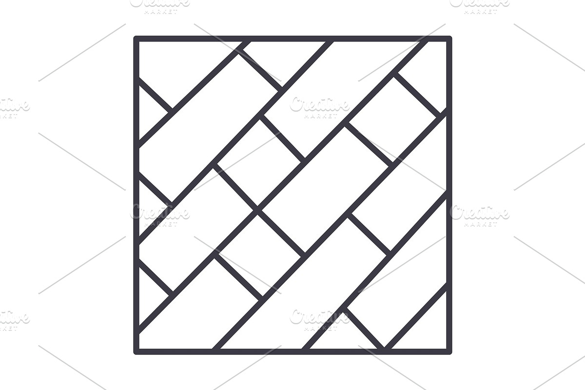 parquet vector line icon, sign, illustration on background, editable strokes, an Object Graphic by urban icon