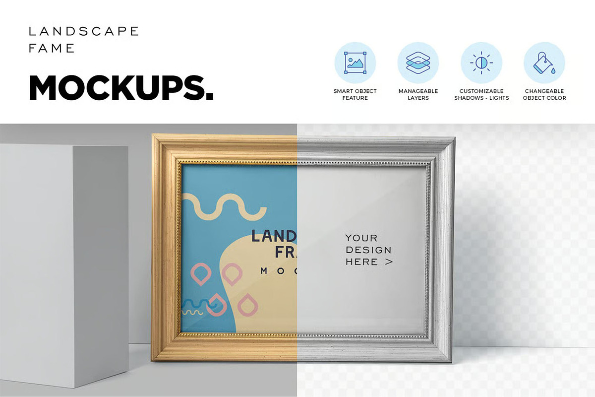 Landscape Wood Frame Mockups, an Advertising Mockup by megostudi0 (Photo 5 of 6)