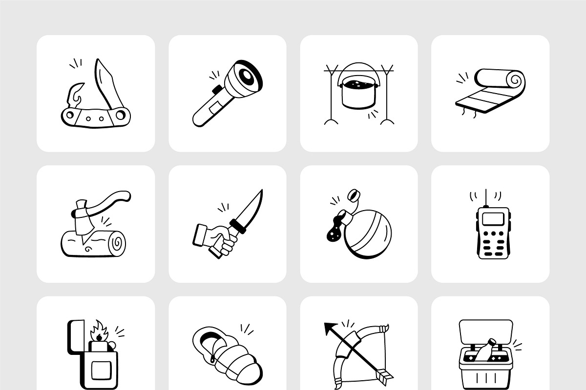 85 Camping Doodles, an Outline Icon by Prosymbols (Photo 8 of 8)