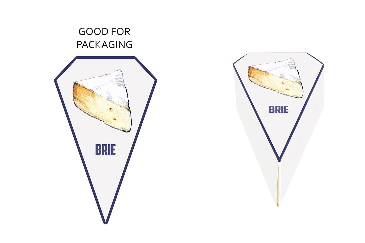 BRIE CAMEMBERT CHEESE WATERCOLOR, a Food Illustration by wedraw (Photo 6 of 7)