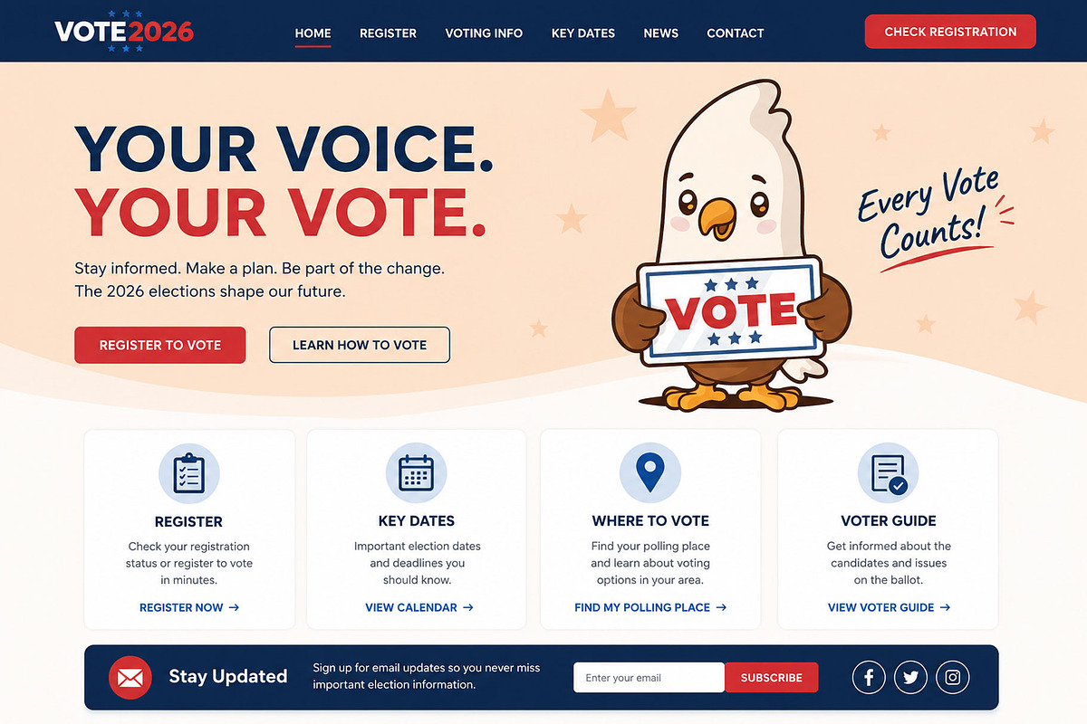 Cute Kawaii Bald Eagle Vote Cartoon, an Animal Illustration by Vector Kitchen by Zoljo (Photo 2 of 3)