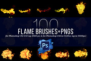 100 Photoshop Flame Brushes + PNGs, a Brush Add-On by Creative Graphics (Thumbnail 5 of 7)
