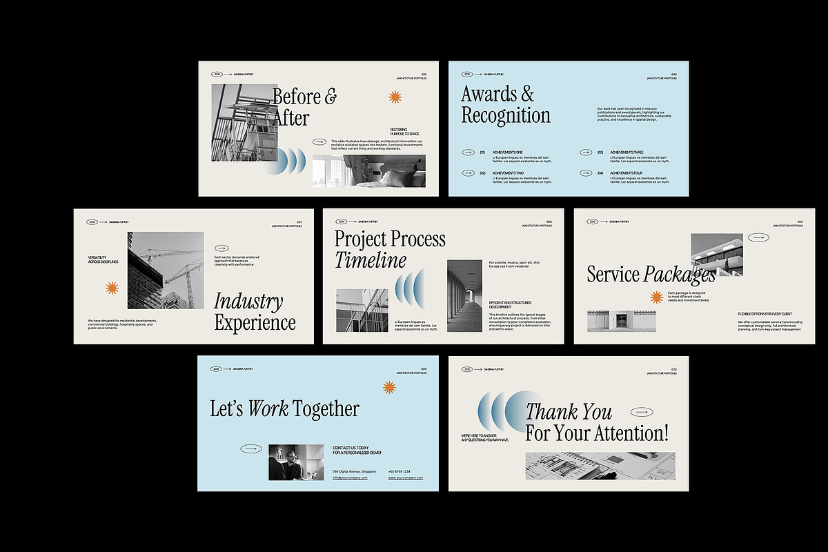 Minimal Gradient Portfolio PPT, a Presentation Template by Neermana (Photo 4 of 4)