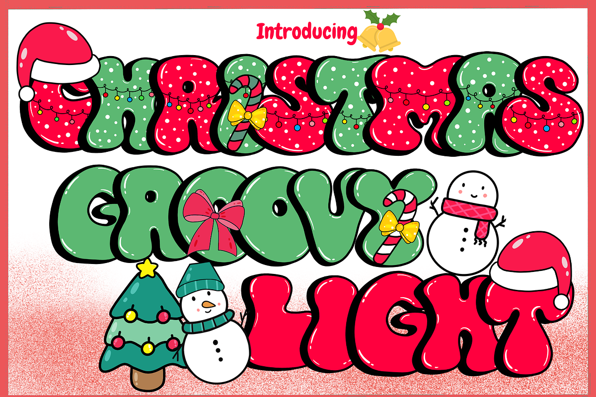 Christmas Groovy Light-PNG fonts, a Symbol Font by It me digital art (Photo 1 of 8)