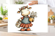 Watercolor Summer Cow Clipart,, an Illustration by SVGArt (Thumbnail 6 of 9)
