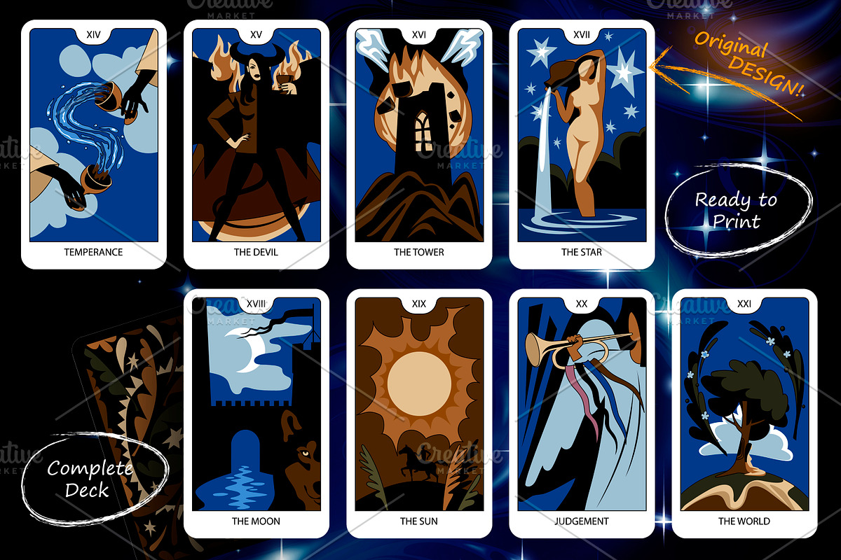 Vector Tarot Cards – Major Arcana, an Object Illustration by Retro Graphic Box (Photo 3 of 5)