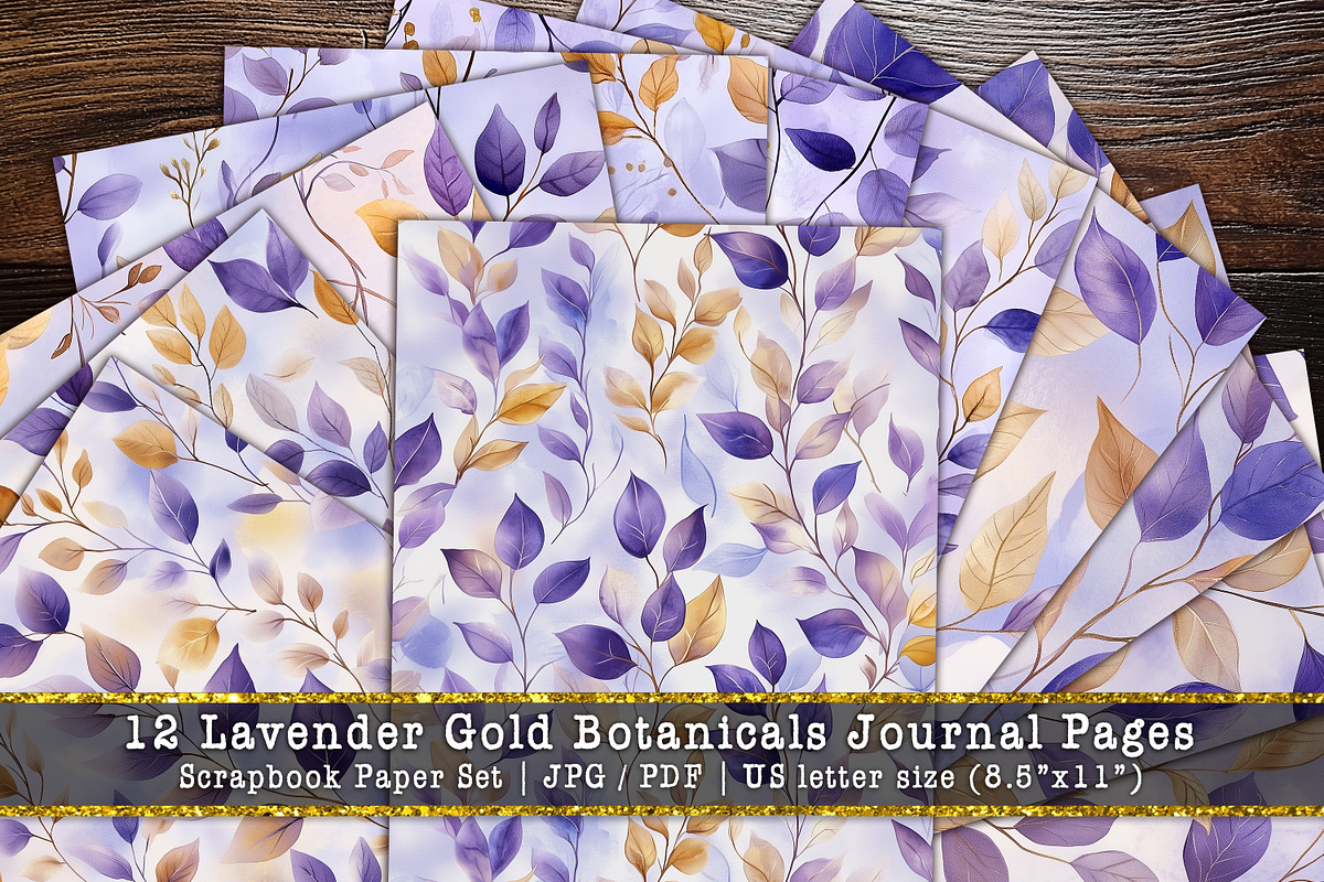 Lavender Gold Botanicals Scrapbooks, a Background Graphic by V Design Creator (Photo 1 of 12)