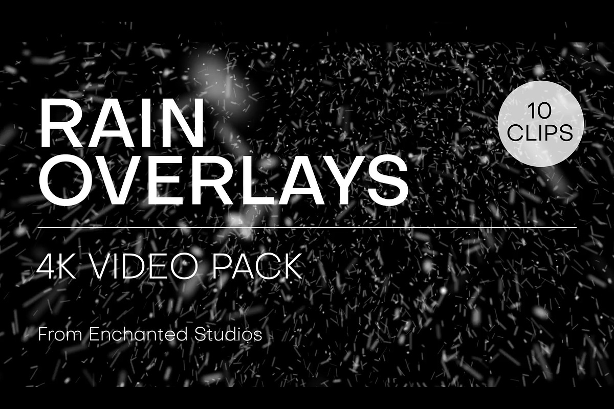 Rain Overlay Loops - 4K Video Pack, a Background Graphic by Enchanted ...