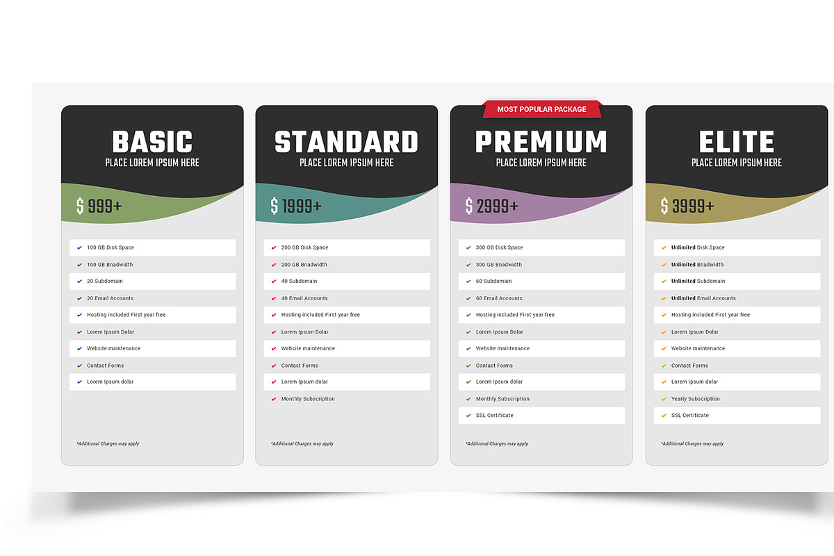 Pricing Comparison Chart, a Templates & Theme by ARP Creation (Photo 2 of 5)