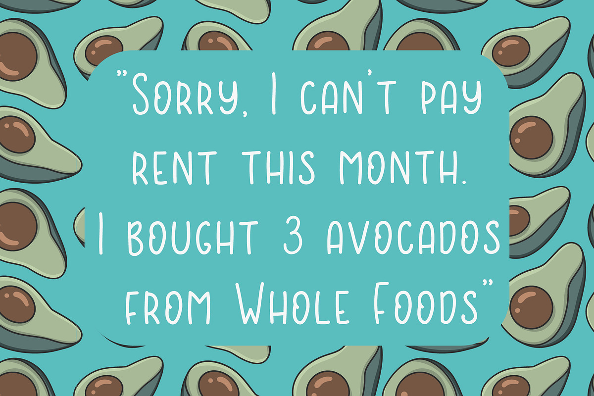 Avocado font preview 5