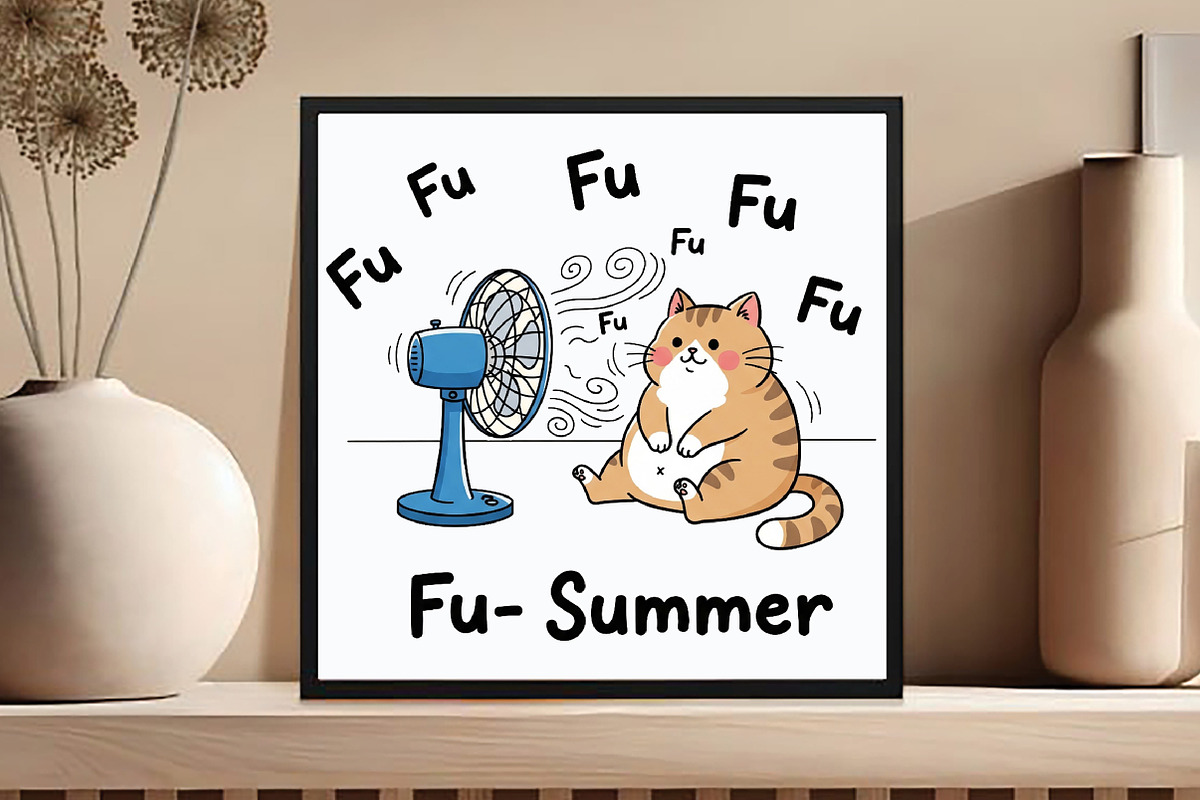 Fu- Summer  Funny Cat, an Illustration by DreamCafeArt (Photo 2 of 6)