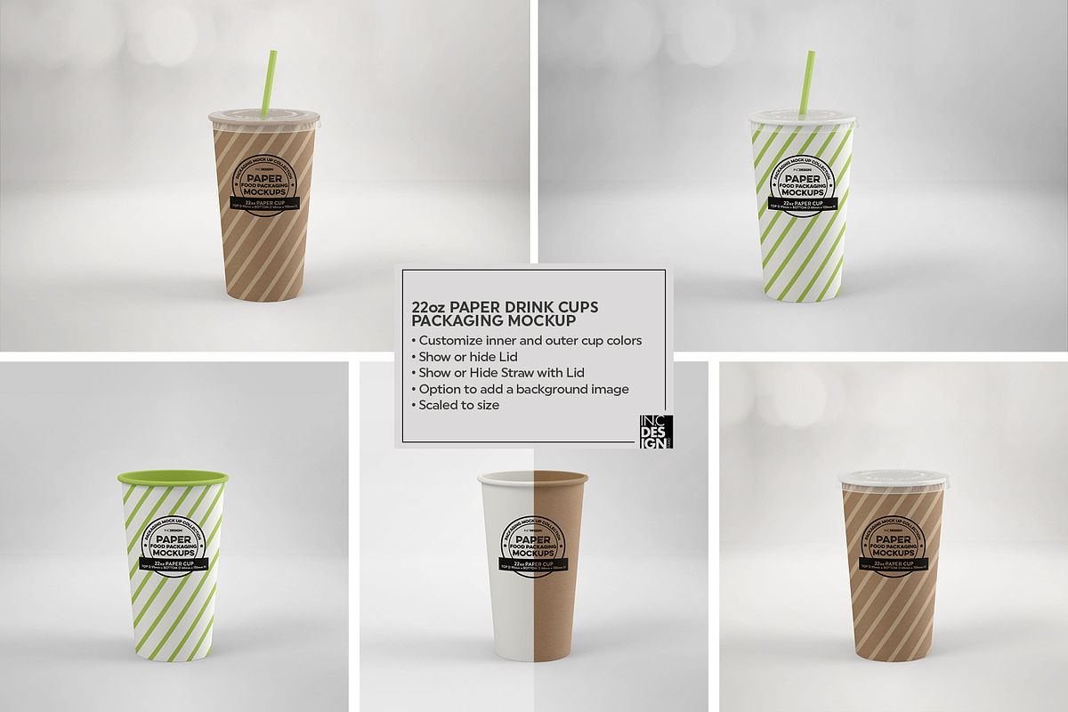 Paper Drink Cups Packaging Mockup, a Cups & Container Mockup by INCDesign (Photo 14 of 17)