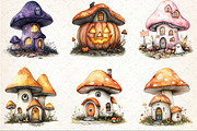 Halloween Mushroom House Clipart, an Illustration by Rose Art (Thumbnail 2 of 3)