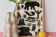 Festive Winter Linocut Bundle, a Seasonal Illustration by ClayStudio (Thumbnail 3 of 8)