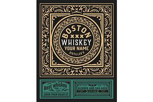 Antique label for whiskey, a Flyer Template by OneVectorStock