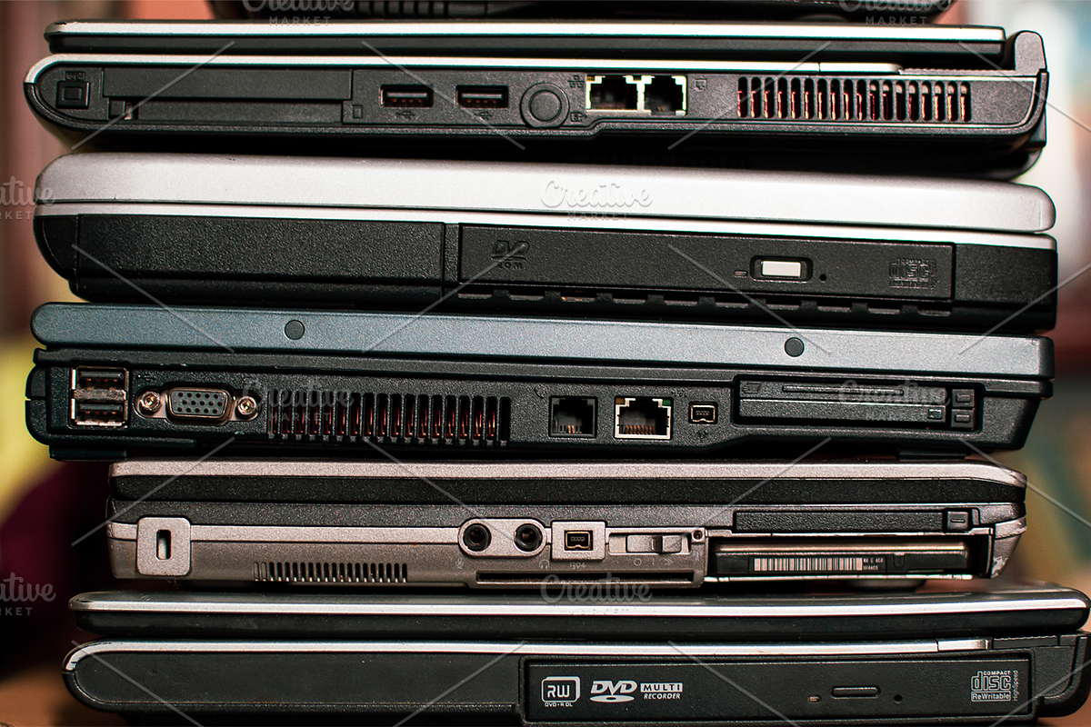 old laptop computers bundle, a Technology Photo by VetalStock (Photo 7 of 7)