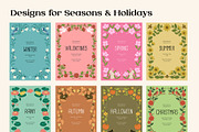 Seasonal Floral Frames & Borders Set, a Seasonal Illustration by CreativeChristiana (Thumbnail 5 of 6)
