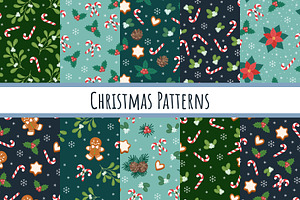 Christmas Seamless Pattern Set
