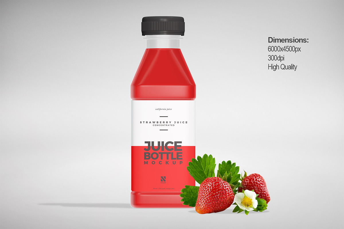 Juice Bottle Mockup, a Packaging Mockup by Nina Shaw (Photo 3 of 17)