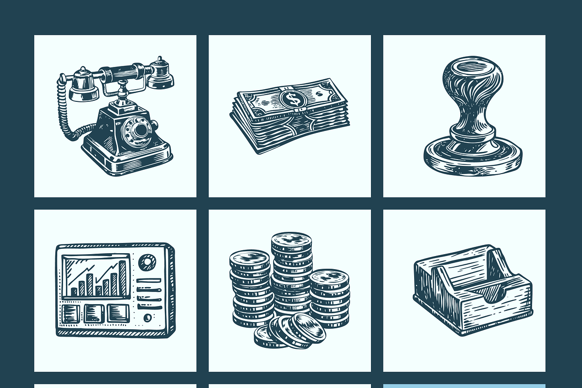 Vintage Business and Banking Icon, a Work Illustration by Creative Stall (Photo 10 of 10)