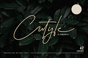 Cutyle Monoline Script, a Script Font by Analogous (Thumbnail 1 of 8)