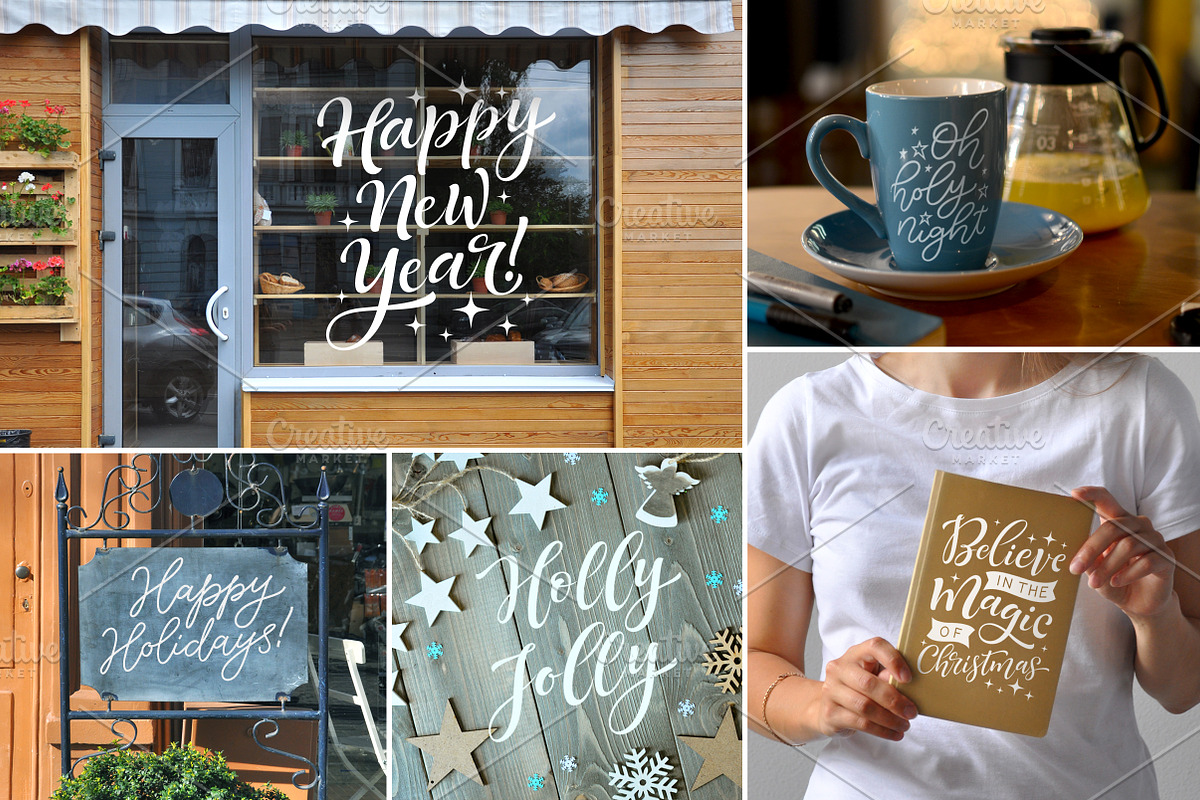 Winter holidays set | 60 lettering, an Illustration by bariskina (Photo 9 of 10)