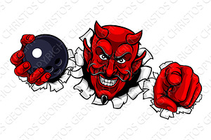 Devil Bowling Ball Sport Team Mascot, an Illustration by Christos Georghiou