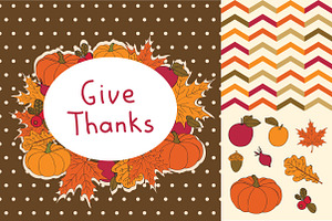 Vector Autumn set of patterns.