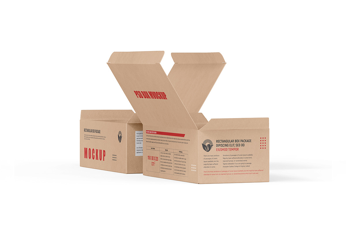 Kraft Cardboard Paper Box Mockup, a Packaging Mockup by Ram Studio LLC (Photo 15 of 18)
