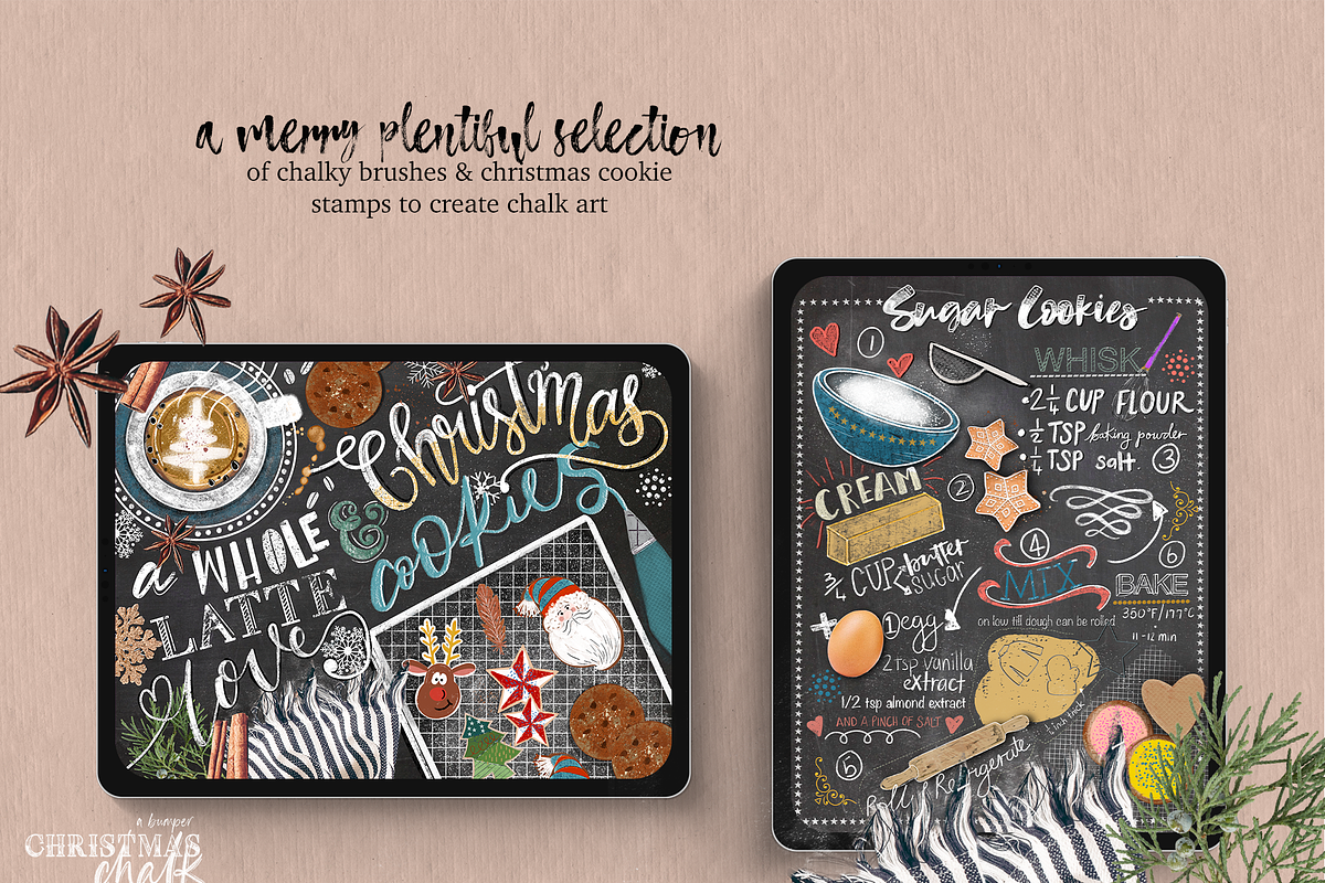 Christmas Chalk Procreate Brushes, a Brush Add-On by OkayAnnie Designs (Photo 5 of 14)