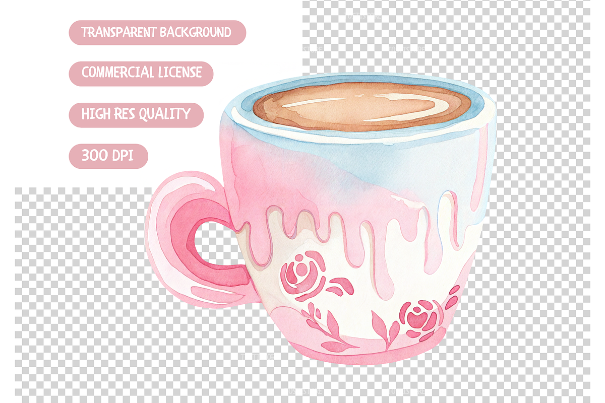 Watercolor Pastel Food Clipart, an Illustration by TatiMockup (Photo 4 of 5)