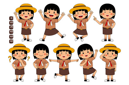 Indonesian Scout Girl Student