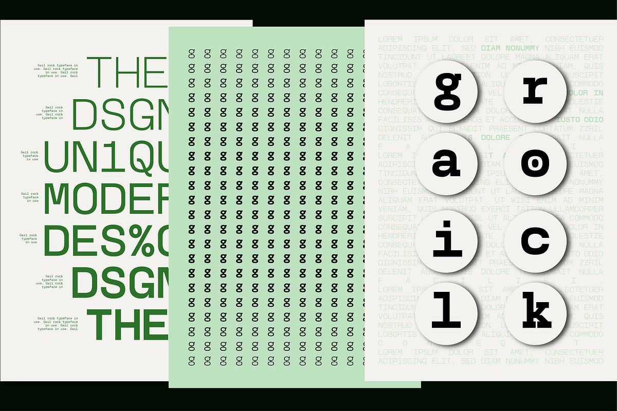 Gail Rock - Typewriter Branding Font, a Sans Serif Font by Casloop Studio (Photo 5 of 9)