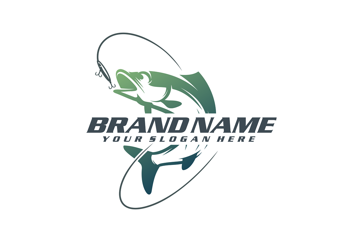 Fishing logo template, a Branding & Logo Template by TFamz