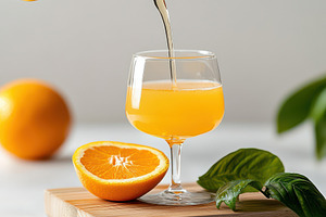 Orange juice pouring into glass heal, a Food & Drink Photo by Pixeness Studio