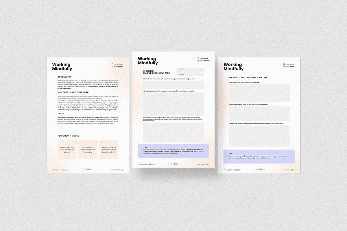 Mindfulness Worksheet Bundle, a Templates & Theme by AndrewPixel (Photo 11 of 13)