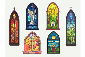 Church stained windows. Mosaic of, an Illustration by YummyBuum