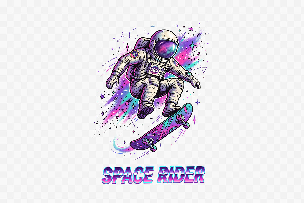 Cool Space Skater Astronaut Clipart, an Object Illustration by zahidhossainalif (Photo 3 of 3)