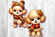 Cute Autumn Poodle Clipart Set, a Seasonal Illustration by V Design Creator (Thumbnail 7 of 9)