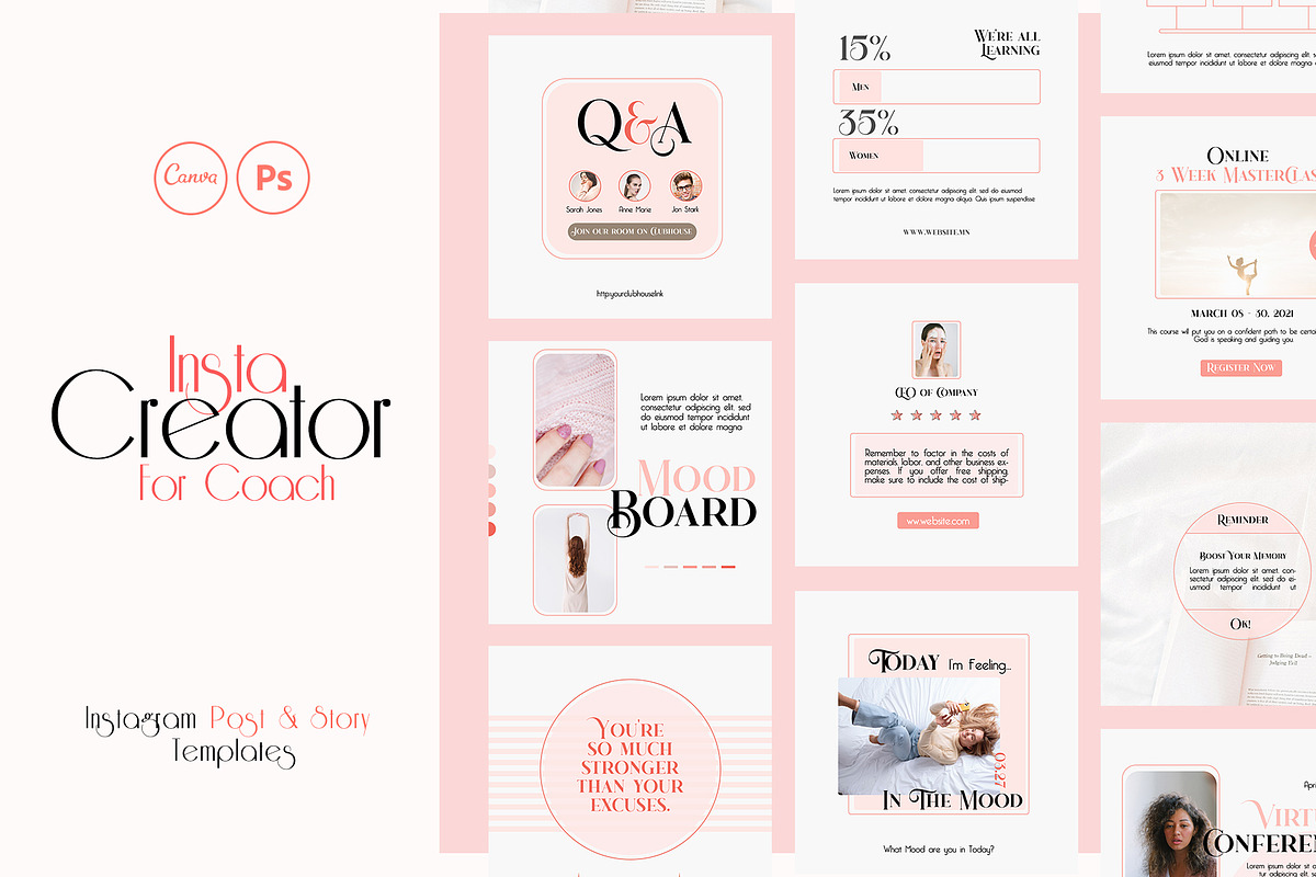 Instagram Bundle CANVA PS, a Social Media Template by goodesign (Photo 4 of 12)