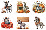 Watercolor Autumn Zebra Clipart, an Illustration by DreamPrint404 (Thumbnail 3 of 6)
