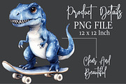 Cute Dinosaur Watercolor Clipart, an Illustration by Rose Art (Thumbnail 7 of 7)