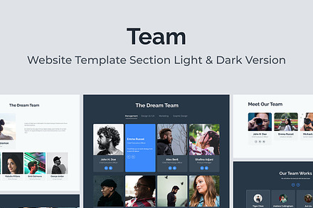 Web Our Team Section Template, a Landing Page Template by Kreativ Space