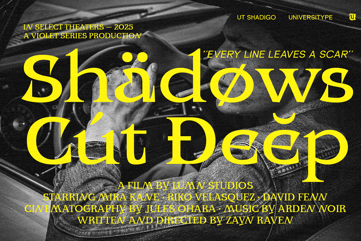 UT Shadigo - A Sharp Display Font, a Serif Font by Universitype (Photo 5 of 14)