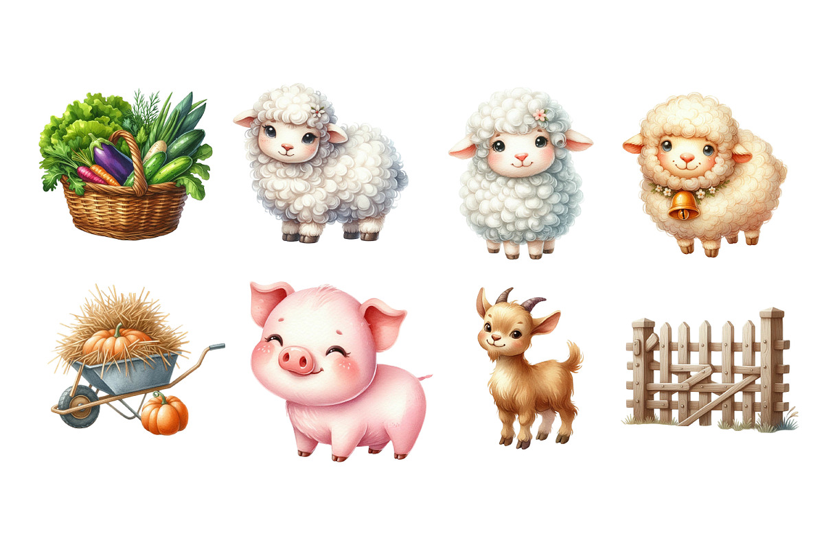 Farm Watercolor Clipart, an Illustration by Designworld (Photo 5 of 6)