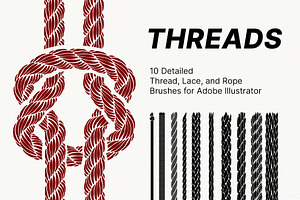 Threads Brushes Set for Illustrator, a Brush Add-On by Garden in frame