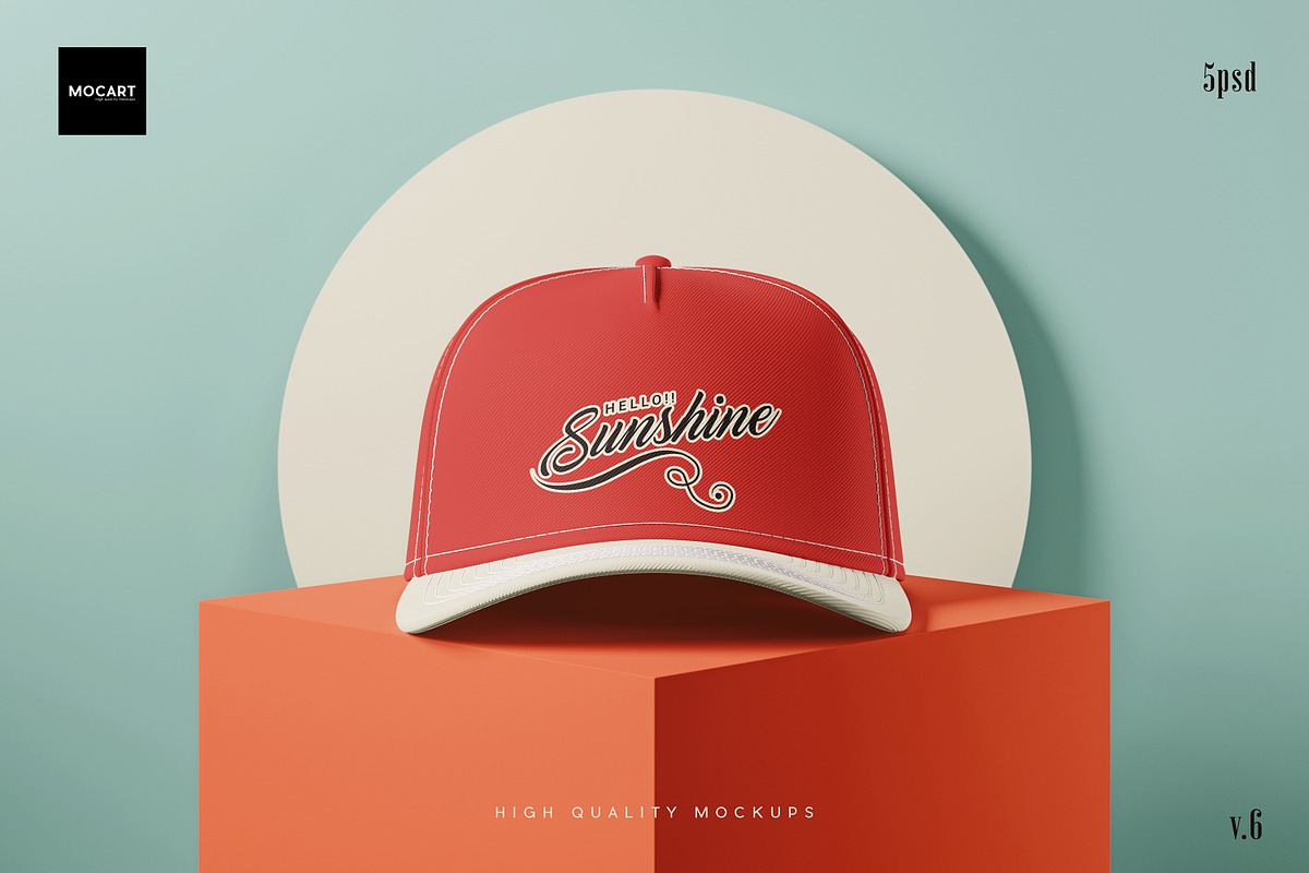 Cap Mockup Set v.6, an Apparel Mockup by Mocart (Photo 7 of 9)