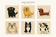 Ginger Cat & Friends Clip Art, an Animal Illustration by LanternkinStudio (Thumbnail 7 of 15)