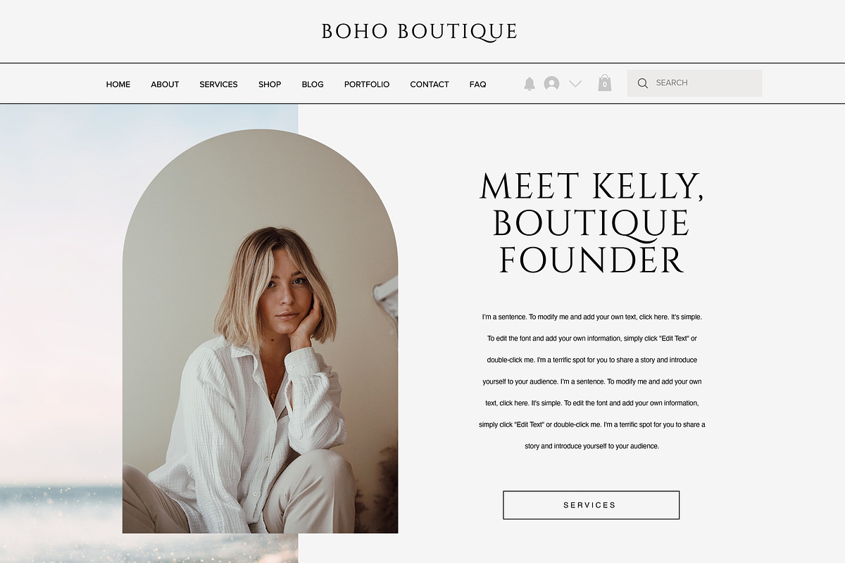 Boho Wix Website Template, a Wix Template by Studio Luxe Creative (Photo 3 of 12)