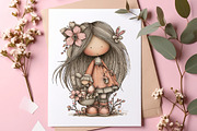 Whimsical easter girl clipart, an Illustration by SinaCreation (Thumbnail 5 of 9)